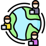 drawn icon of Remote working scrum teams